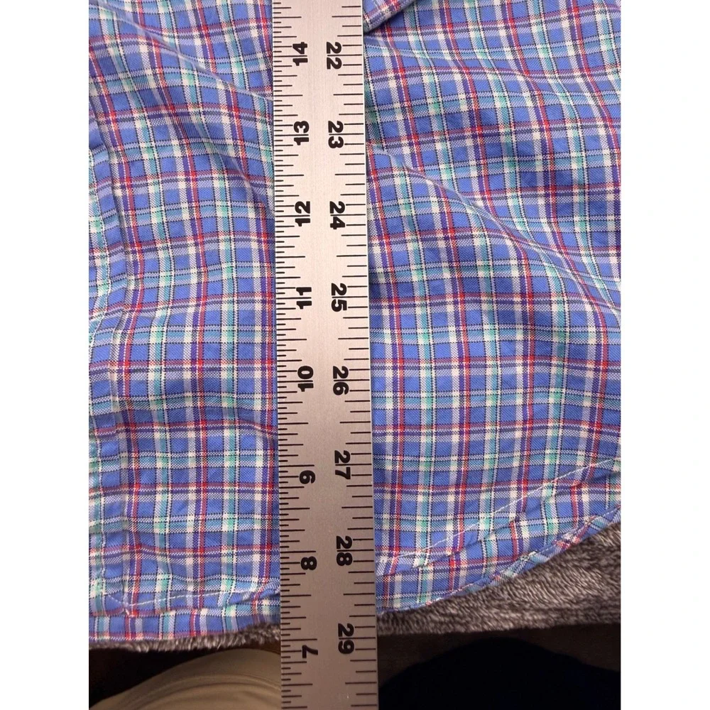 Polo Ralph Lauren Mens Small Blue Red Plaid Button Down Shirt Long Sleeve Pony